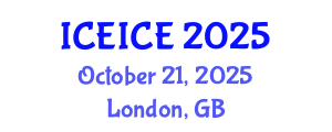 International Conference on Electronics, Information and Communication Engineering (ICEICE) October 21, 2025 - London, United Kingdom
