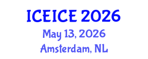 International Conference on Electronics, Information and Communication Engineering (ICEICE) May 13, 2026 - Amsterdam, Netherlands