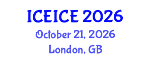 International Conference on Electronics, Information and Communication Engineering (ICEICE) October 21, 2026 - London, United Kingdom