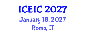 International Conference on Electronics, Information and Communication (ICEIC) January 18, 2027 - Rome, Italy International Conference on Electronics, Information and Communication (ICEIC) January 18, 2027 - Rome, Italy