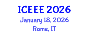 International Conference on Electrotechnics and Electrical Engineering (ICEEE) January 18, 2026 - Rome, Italy