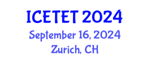 International Conference on Emerging Trends in Engineering and Technology (ICETET) September 16, 2024 - Zurich, Switzerland
