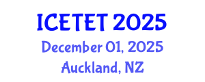 International Conference on Emerging Trends in Engineering and Technology (ICETET) December 01, 2025 - Auckland, New Zealand
