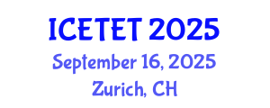 International Conference on Emerging Trends in Engineering and Technology (ICETET) September 16, 2025 - Zurich, Switzerland