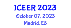 International Conference on Energy and Environment Research (ICEER) October 07, 2023 - Madrid, Spain International Conference on Energy and Environment Research (ICEER) October 07, 2023 - Madrid, Spain