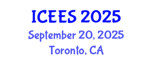 International Conference on Energy and Environmental Sciences (ICEES) September 20, 2025 - Toronto, Canada