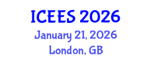 International Conference on Energy and Environmental Sciences (ICEES) January 21, 2026 - London, United Kingdom
