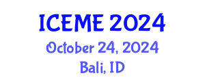 International Conference on Energy and Mining Engineering (ICEME) October 24, 2024 - Bali, Indonesia