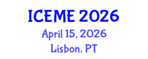 International Conference on Energy and Mining Engineering (ICEME) April 15, 2026 - Lisbon, Portugal