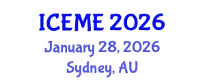 International Conference on Energy and Mining Engineering (ICEME) January 28, 2026 - Sydney, Australia