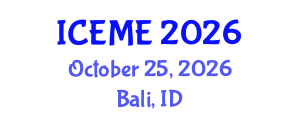 International Conference on Energy and Mining Engineering (ICEME) October 25, 2026 - Bali, Indonesia