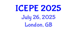 International Conference on Energy and Power Engineering (ICEPE) July 26, 2025 - London, United Kingdom