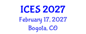 International Conference on Energy and Sustainability (ICES) February 17, 2027 - Bogota, Colombia International Conference on Energy and Sustainability (ICES) February 17, 2027 - Bogota, Colombia