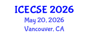 International Conference on Energy Conservation and Solar Energy (ICECSE) May 20, 2026 - Vancouver, Canada