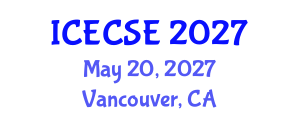 International Conference on Energy Conservation and Solar Energy (ICECSE) May 20, 2027 - Vancouver, Canada International Conference on Energy Conservation and Solar Energy (ICECSE) May 20, 2027 - Vancouver, Canada