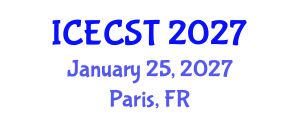 International Conference on Energy Conversion Systems and Technologies (ICECST) January 25, 2027 - Paris, France International Conference on Energy Conversion Systems and Technologies (ICECST) January 25, 2027 - Paris, France
