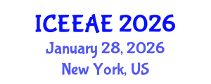 International Conference on Energy Efficiency and Alternative Energy (ICEEAE) January 28, 2026 - New York, United States