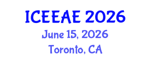 International Conference on Energy Efficiency and Alternative Energy (ICEEAE) June 15, 2026 - Toronto, Canada