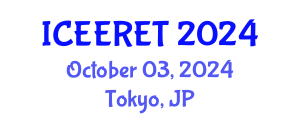 International Conference on Energy Efficiency and Renewable Energy (ICEERET) October 03, 2024 - Tokyo, Japan