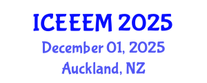 International Conference on Energy Engineering and Energy Management (ICEEEM) December 01, 2025 - Auckland, New Zealand