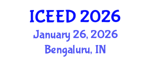 International Conference on Energy, Environment and Development (ICEED) January 26, 2026 - Bengaluru, India International Conference on Energy, Environment and Development (ICEED) January 26, 2026 - Bengaluru, India
