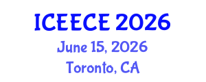 International Conference on Energy, Environmental and Chemical Engineering (ICEECE) June 15, 2026 - Toronto, Canada