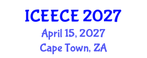 International Conference on Energy, Environmental and Chemical Engineering (ICEECE) April 15, 2027 - Cape Town, South Africa International Conference on Energy, Environmental and Chemical Engineering (ICEECE) April 15, 2027 - Cape Town, South Africa