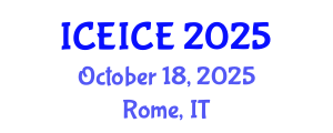 International Conference on Energy Industry and Clean Energy (ICEICE) October 18, 2025 - Rome, Italy