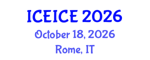 International Conference on Energy Industry and Clean Energy (ICEICE) October 18, 2026 - Rome, Italy