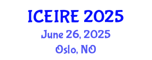 International Conference on Energy Informatics and Renewable Energy (ICEIRE) June 26, 2025 - Oslo, Norway International Conference on Energy Informatics and Renewable Energy (ICEIRE) June 26, 2025 - Oslo, Norway
