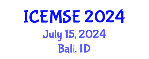 International Conference on Energy, Materials Science and Engineering (ICEMSE) July 15, 2024 - Bali, Indonesia