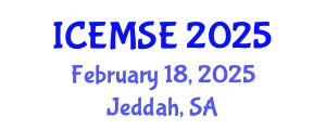 International Conference on Energy, Materials Science and Engineering (ICEMSE) February 18, 2025 - Jeddah, Saudi Arabia