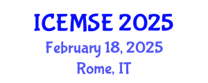International Conference on Energy, Materials Science and Engineering (ICEMSE) February 18, 2025 - Rome, Italy