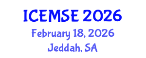 International Conference on Energy, Materials Science and Engineering (ICEMSE) February 18, 2026 - Jeddah, Saudi Arabia