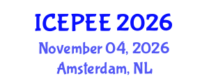 International Conference on Energy, Power and Electrical Engineering (ICEPEE) November 04, 2026 - Amsterdam, Netherlands