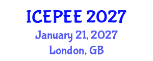 International Conference on Energy, Power and Electrical Engineering (ICEPEE) January 21, 2027 - London, United Kingdom International Conference on Energy, Power and Electrical Engineering (ICEPEE) January 21, 2027 - London, United Kingdom