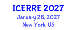 International Conference on Energy Recovery and Renewable Energy (ICERRE) January 28, 2027 - New York, United States International Conference on Energy Recovery and Renewable Energy (ICERRE) January 28, 2027 - New York, United States