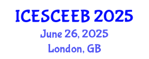 International Conference on Energy-Saving Construction and Energy-Efficient Building (ICESCEEB) June 26, 2025 - London, United Kingdom International Conference on Energy-Saving Construction and Energy-Efficient Building (ICESCEEB) June 26, 2025 - London, United Kingdom