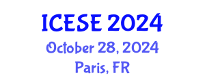International Conference on Energy Science and Engineering (ICESE) October 28, 2024 - Paris, France