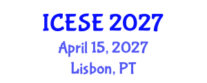 International Conference on Energy Storage and Electrochemistry (ICESE) April 15, 2027 - Lisbon, Portugal International Conference on Energy Storage and Electrochemistry (ICESE) April 15, 2027 - Lisbon, Portugal