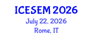 International Conference on Energy Storage and Energy Management (ICESEM) July 22, 2026 - Rome, Italy