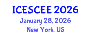 International Conference on Energy Storage, Conversion and Electrical Engineering (ICESCEE) January 28, 2026 - New York, United States
