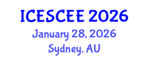 International Conference on Energy Storage, Conversion and Electrical Engineering (ICESCEE) January 28, 2026 - Sydney, Australia