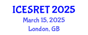 International Conference on Energy System and Renewable Energy Technologies (ICESRET) March 15, 2025 - London, United Kingdom