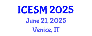 International Conference on Energy Systems and Management (ICESM) June 21, 2025 - Venice, Italy