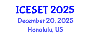 International Conference on Energy Systems Engineering and Technology (ICESET) December 20, 2025 - Honolulu, United States