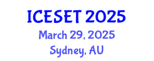 International Conference on Energy Systems Engineering and Technology (ICESET) March 29, 2025 - Sydney, Australia