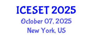 International Conference on Energy Systems Engineering and Technology (ICESET) October 07, 2025 - New York, United States