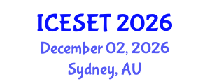 International Conference on Energy Systems Engineering and Technology (ICESET) December 02, 2026 - Sydney, Australia International Conference on Energy Systems Engineering and Technology (ICESET) December 02, 2026 - Sydney, Australia