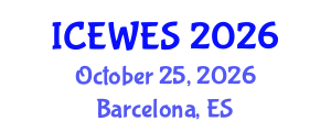 International Conference on Energy, Water and Environment Systems (ICEWES) October 25, 2026 - Barcelona, Spain